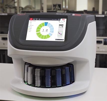 With a small footprint, the Aperio GT450 fits on your lab bench and delivers high performance with ~35 sec scan speeds at 40x